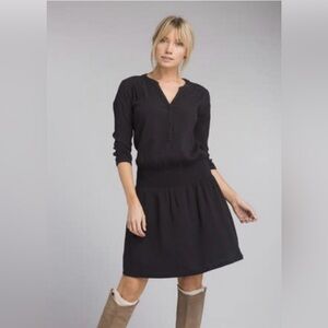 prAna Black Sugar Pine V-Neck Dress Size Large